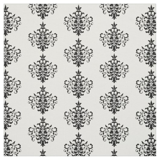 カスタムで生地黒く及び白いダマスク織 ファブリック (見本)