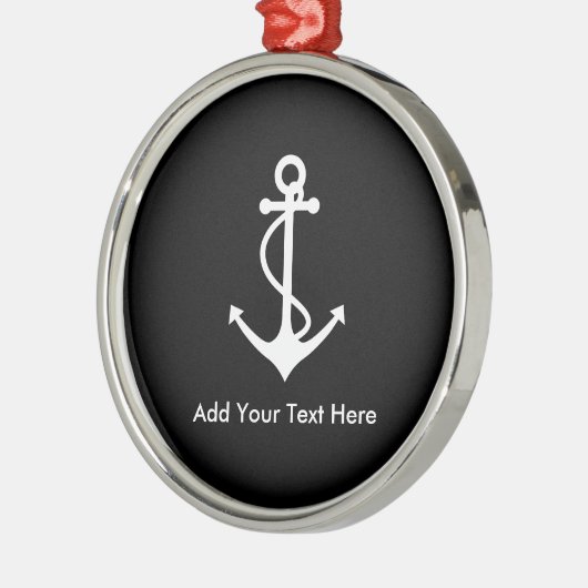 カスタムで白いいかりはあなた自身の文字を加えます メタルオーナメント (左)