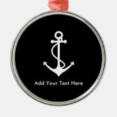 カスタムで白いいかりはあなた自身の文字を加えます メタルオーナメント (正面)