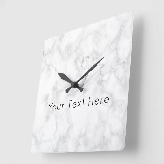 カスタムで白い大理石のアクリルの正方形の時計 スクエア壁時計 (傾斜)