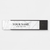 カスタムで白い大理石の石造りのぶら下がったな机の名札 サインプレート (正面)