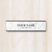 カスタムで白い大理石の石造りのぶら下がったな机の名札 サインプレート (正面)