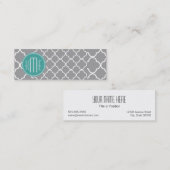 カスタムで真新しいモノグラムを持つ灰色のクローバー スキニー名刺 (正面/裏面)