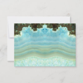 カスタムで粋でガーリーな水の青い水晶パーティーRSVP 出欠カード