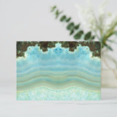 カスタムで粋でガーリーな水の青い水晶パーティーRSVP 出欠カード (スタンド正面)