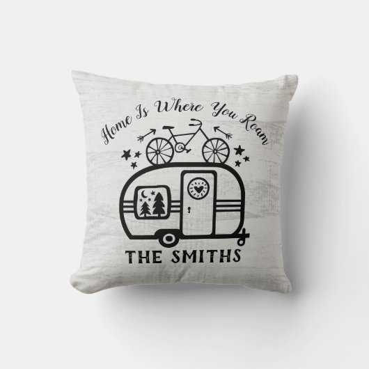 カスタムで素朴なキャンプのキャンピングカートレーラーRvのライフスタイル クッション (正面)