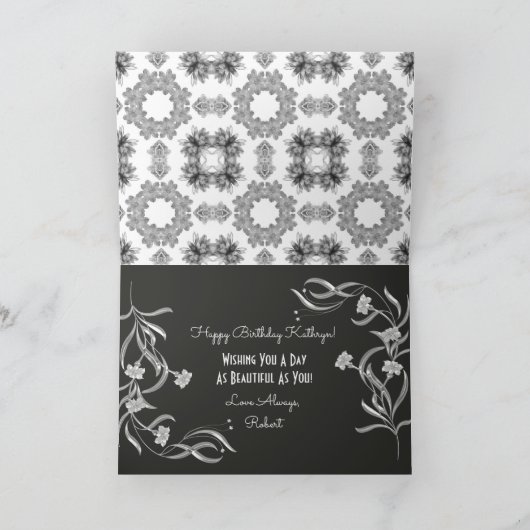 カスタムで美しい誕生日w/Photo カード (内部)