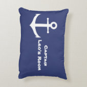 カスタムで航海のないかりの青及び白いアクセントの枕 アクセントクッション (裏面(縦))