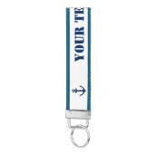 カスタムで航海のなボートのいかりのgrosgrainのkeychain リストバンドキーホルダー (鍵ボトム)
