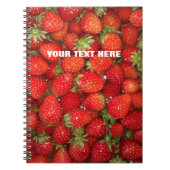 カスタムで赤いいちごの写真の食糧ジャーナルノート ノートブック (正面)