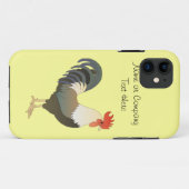 カスタムで赤いオンドリの家畜の黄色 Case-Mate iPhoneケース (裏面(横))