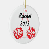 カスタムで赤いチアリーティングのオーナメント セラミックオーナメント (右)