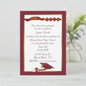 カスタムで赤い卒業のパーティの招待状 招待状 (スタンド正面)