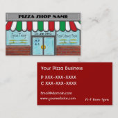 カスタムで赤く白い緑ピザ名刺 名刺 (正面/裏面)