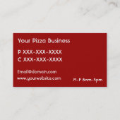 カスタムで赤く白い緑ピザ名刺 名刺 (裏面)