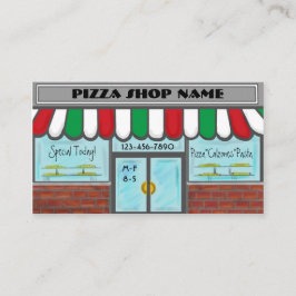 カスタムで赤く白い緑ピザ名刺 名刺