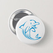 カスタムで青いイルカのロゴ 缶バッジ (正面&裏面)