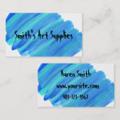 カスタムで青いペンキによって縞にされる芸術の供給の店 名刺 (正面/裏面)
