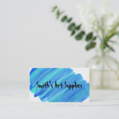 カスタムで青いペンキによって縞にされる芸術の供給の店 名刺 (スタンド正面)