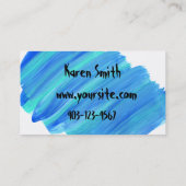 カスタムで青いペンキによって縞にされる芸術の供給の店 名刺 (裏面)