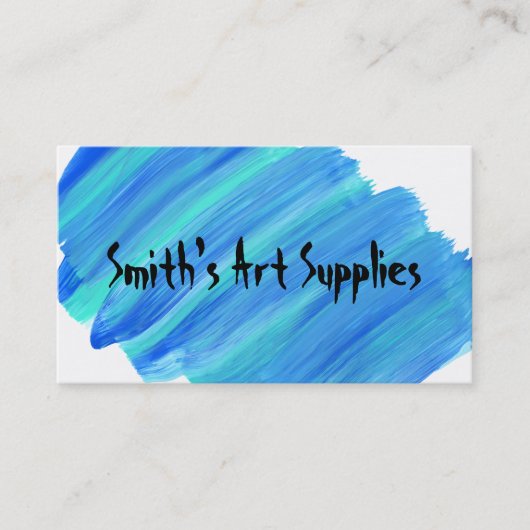 カスタムで青いペンキによって縞にされる芸術の供給の店 名刺 (正面)