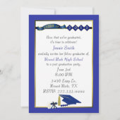 カスタムで青い卒業のパーティの招待状 招待状 (正面)