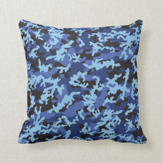 カスタムで青い迷彩柄の枕クッション クッション