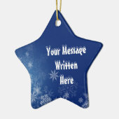 カスタムで青い雪の星のオーナメント セラミックオーナメント (左)