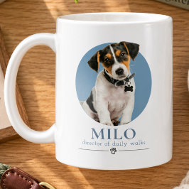 カスタムで面白い犬の写真と名前 コーヒーマグカップ