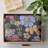 カスタムで鮮やかでカラフルな花模様のプリント 薄葉紙 (ギフト)