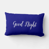 カスタムで黄色いおはようの濃紺のおやすみなさい ランバークッション (裏面)