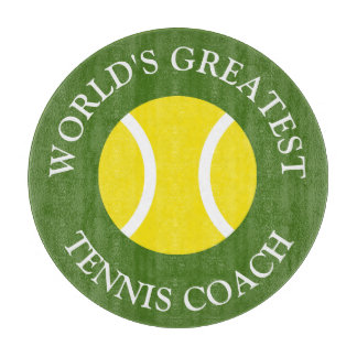 カスタムで黄色いテニス・ボールの誕生会のギフト カッティングボード