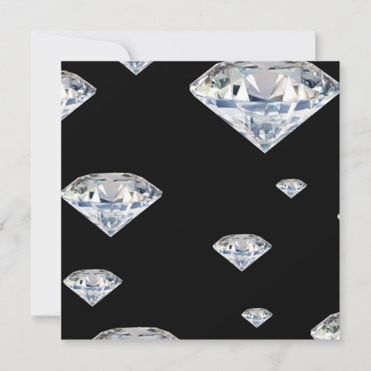 カスタムで黒いジュエリーのパーティの招待状 招待状 (裏面)