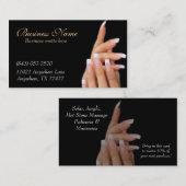 カスタムで黒いネイルサロンの名刺 名刺 (正面/裏面)