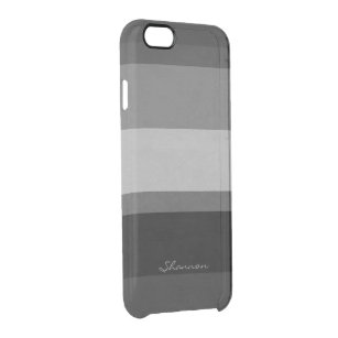 カスタムで黒い及び灰色の澄んでストライプのなiPhone6ケース クリアiPhone 6/6Sケース
