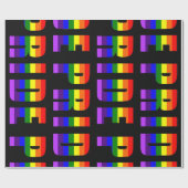 カスタムで黒い色の虹のプライドの文字の芸術 ラッピングペーパー (フラット)