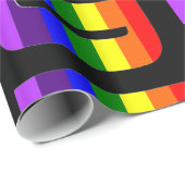 カスタムで黒い色の虹のプライドの文字の芸術 ラッピングペーパー (ロールコーナー)