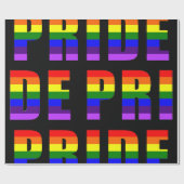 カスタムで黒い色の虹のプライドの文字の芸術 ラッピングペーパー (フラット)