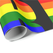 カスタムで黒い色の虹のプライドの文字の芸術 ラッピングペーパー (ロールコーナー)