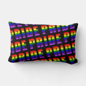 カスタムで黒い色の虹のプライドの文字の芸術 ランバークッション (裏面)