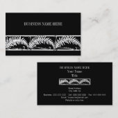 カスタムで黒くエレガントなデザイナー花葉パターン 名刺 (正面/裏面)