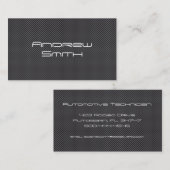 カスタムで黒く及び白いカーボン繊維 名刺 (正面/裏面)