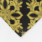 カスタムで黒く、フェイクな金ゴールドパターン フリースブランケット (角)