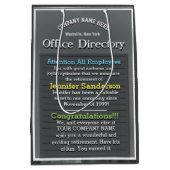 カスタムと可愛い退職看板 ミディアムペーパーバッグ (正面)