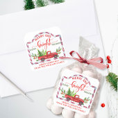 カスタムと明メリーるいヴィンテージ赤いトラック スクエアシール