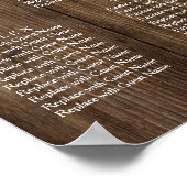 カスタムと木製照明披露宴の座席表 ポスター (角)