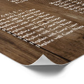 カスタムと木製照明披露宴の座席表 ポスター (角)