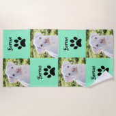 カスタムと犬のフォトタオル ビーチタオル (正面)