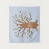 カスタムと鳥離れの家族の木 タペストリー (正面)