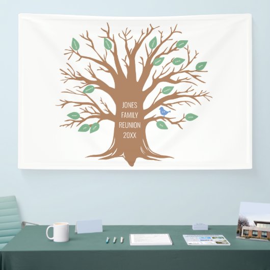 カスタムと鳥離れの家族の木 横断幕 (トレードショー)